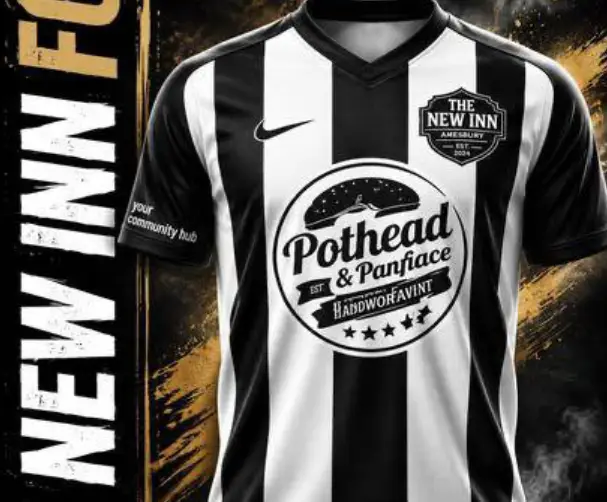 New Inn Amesbury football shirt sopnsors